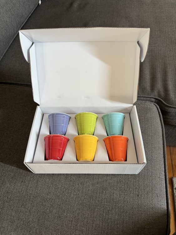 Set 6 Tazzine Da Caffè In Ceramica Stoneware Nero Opaco - Capacità 70 Ml, Lavabili In Lavastoviglie - Foto 5