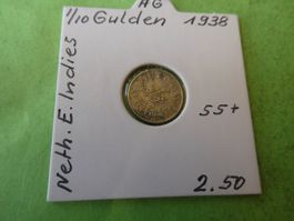 Niederländisch-Indien 1938, 1/10  Gulden  Silber
