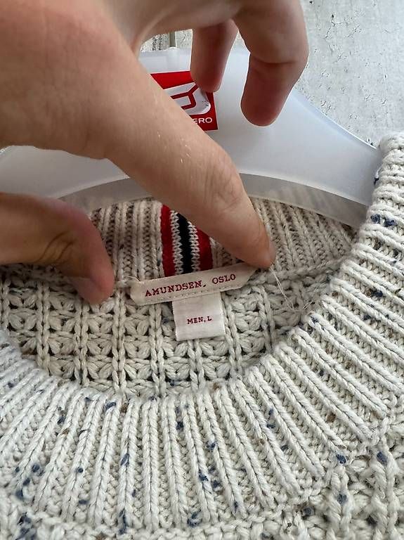 Maglioni & Felpe: Amundsen Oslo Herren Strickpullover Gr. L Creme Wollpullover – Usato da Sursee venduto da pilatus.sport 1
