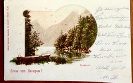 Seealpsee - Litho Gruss vom Seealpsee 1909