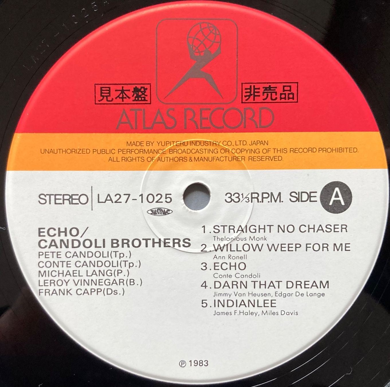 Dischi in vinile: CANDOLI BROTHERS - ECHO – Usato da Poliez-Pittet venduto da Newtown-Records 3