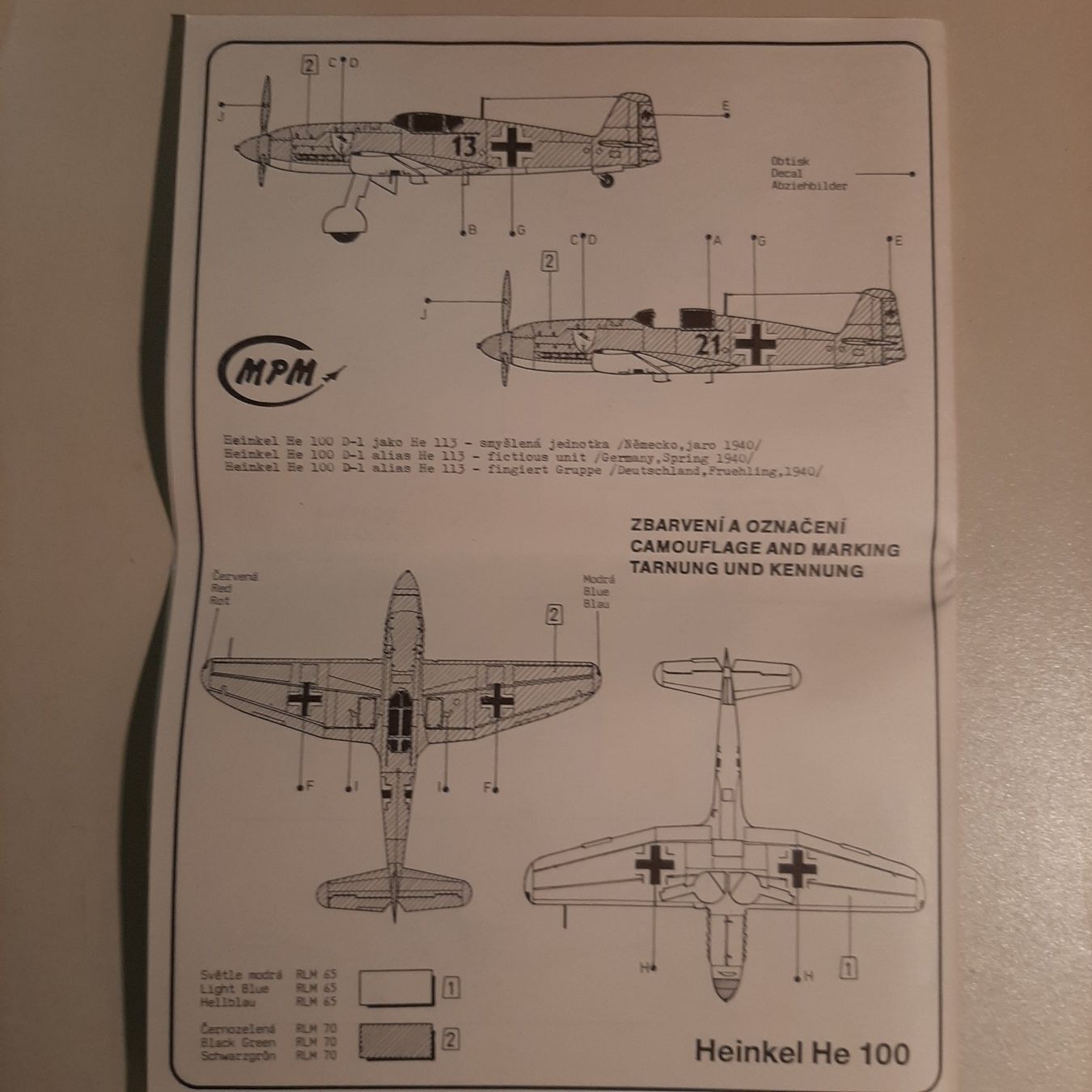 Heinkel Kit di modellismo & Modellini statici: 2483 ... Heinkel He 100 D-1 ... MPM 72016 – Nuovo (secondo la descrizione) da Bonstetten venduto da Benibanny59 1