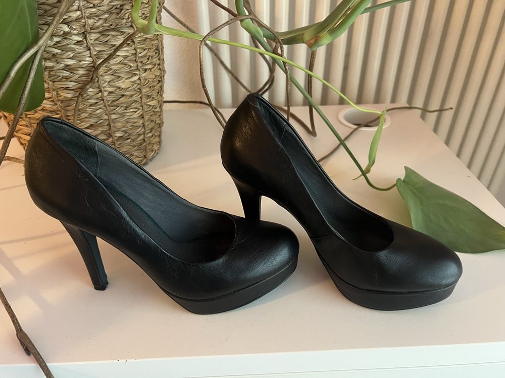 Schne Schwarze Pumps Leder Bilder