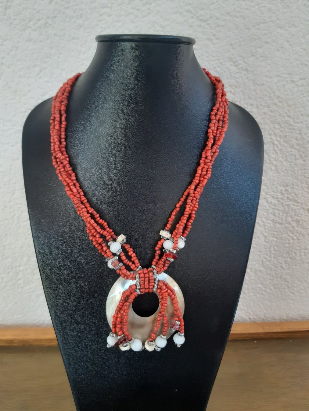 Ketten: Superbe Collier Corail +Pendentif Perle & Coquillage - Neuf – Gebraucht aus Meinier von Gattuso22