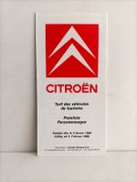 Brochure Tarif preisliste Personenwagen Citroen 1988 (Suisse