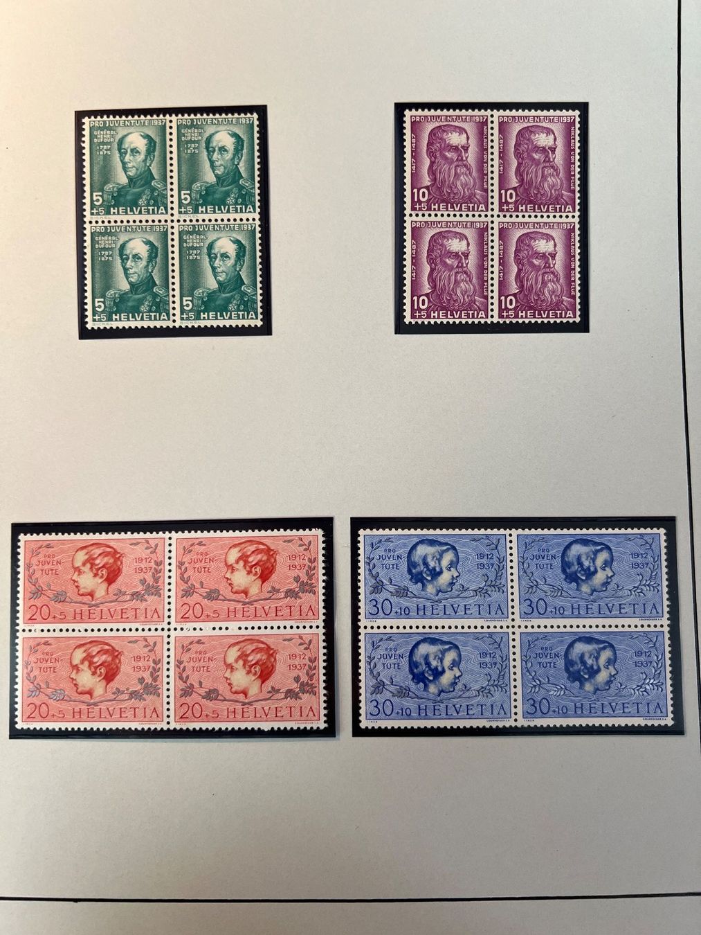 Tutti i francobolli: Pro Juventute, 1929 bis 1938, Viererblocks – Usato da Oberhasli venduto da Sicurezza 8