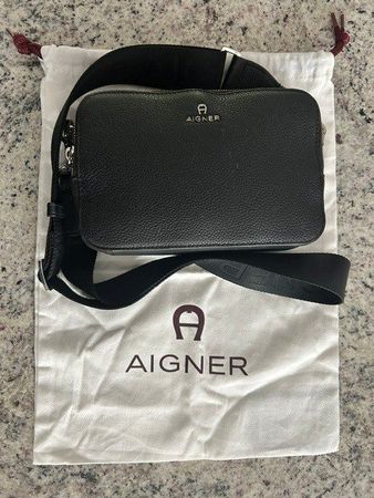 Aigner Crossbody Handtasche - Leder schwarz