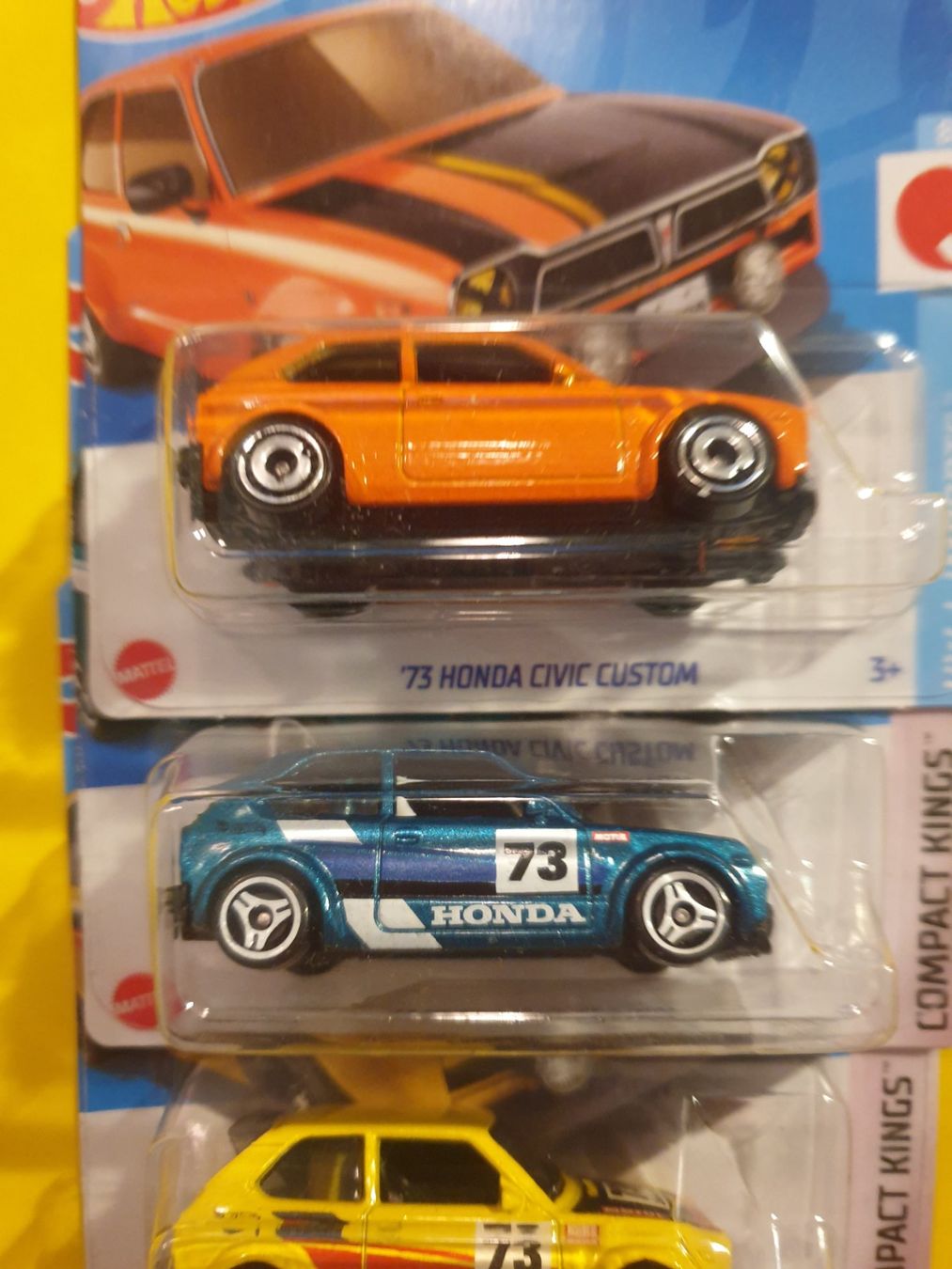 Hot Wheels Modellini d'auto: 3 x Hot Wheels '73 HONDA CIVIC CUSTOM – Nuovo e nell'imballaggio originale da Oftringen venduto da Rotor 2