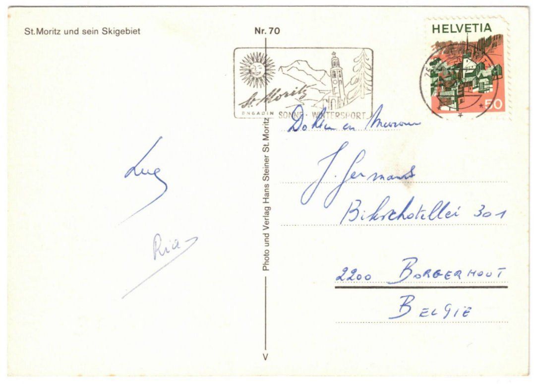 Cartoline postali: St. Moritz - Skigebiet Piz Nair – Usato da Binningen venduto da Mountainrider 1