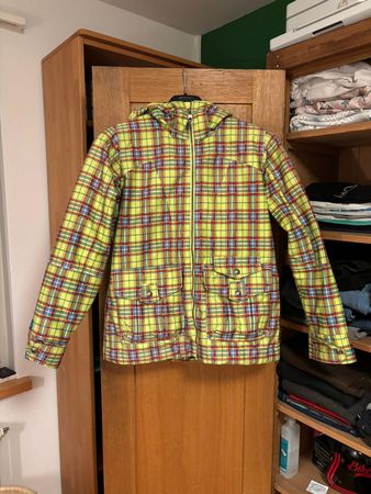 Ski jacke gelb kariert
