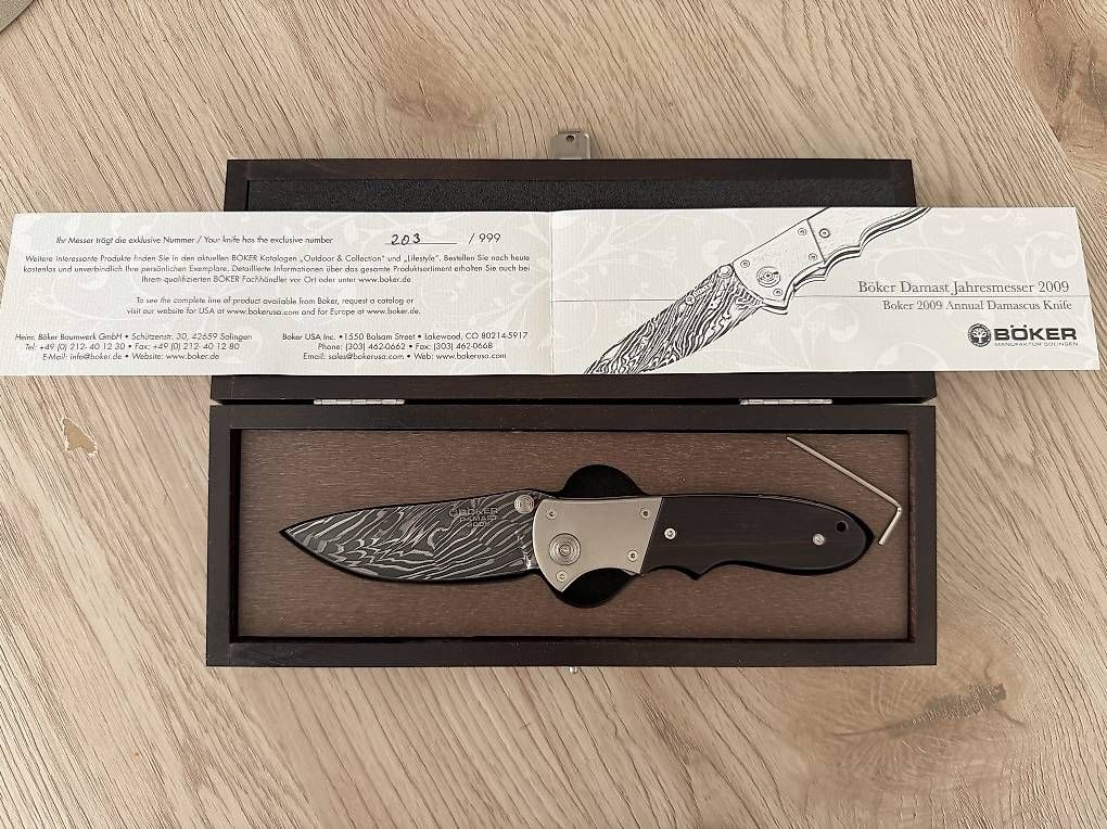 Accessori: Jahresmesser Damast Böker – Nuovo e nell'imballaggio originale da Willisau venduto da mai_5h97
