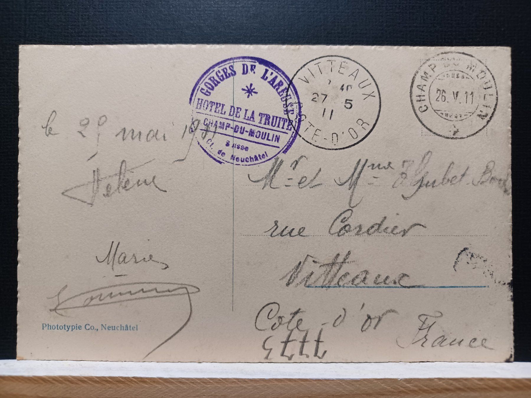 Cartoline postali: No. 6627, Champ du Moulin. 1216 – Usato da Aarau Rohr venduto da mgvw 3