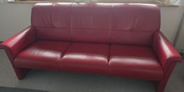 Echtleder Sofa rot