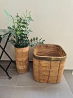 Panier et porte-parapluie bambou 1970 style Gabriela Crespi
