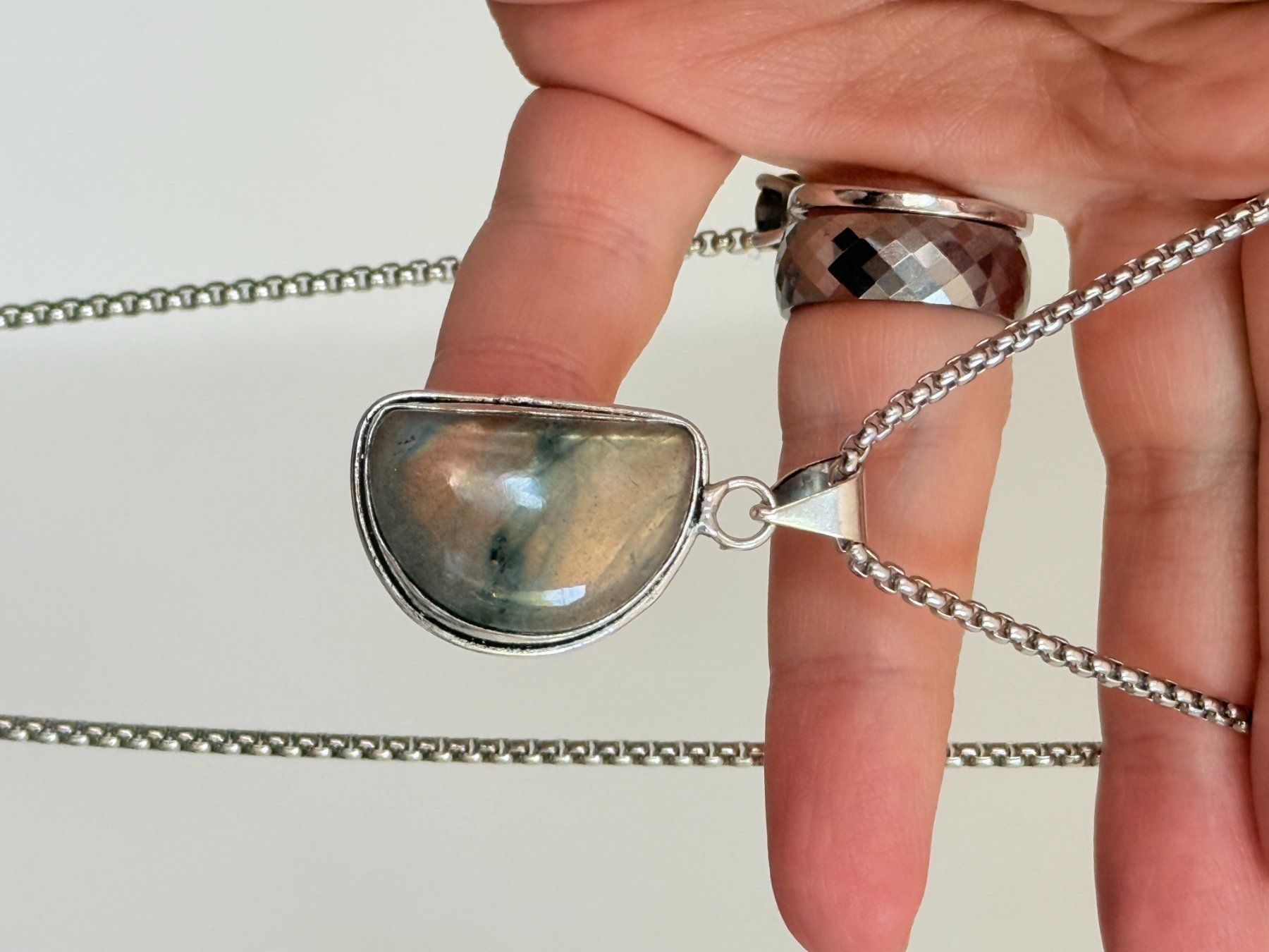 Catenine: Magnifique collier avec labradorite – Nuovo e nell'imballaggio originale da Genève venduto da AWWA 6