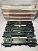 Fleischmann 4x Personenwagen SBB grün, DC Achsen