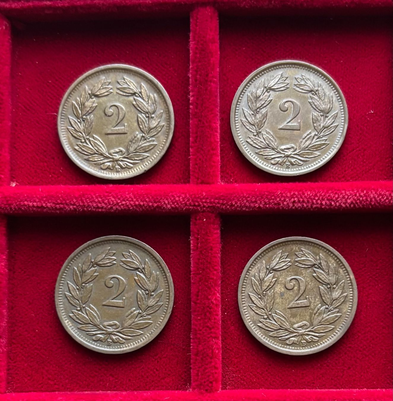 Alle Münzen: Schweiz Set Lot 4x 2 Rappen 1941 B – Neu (gemäss Beschreibung) aus Speicher von CH-Schatzkammer 1