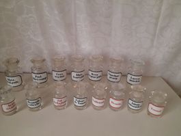Appenzeller Apothekergläser, 15 Stück, antik, vor 1900, Glas