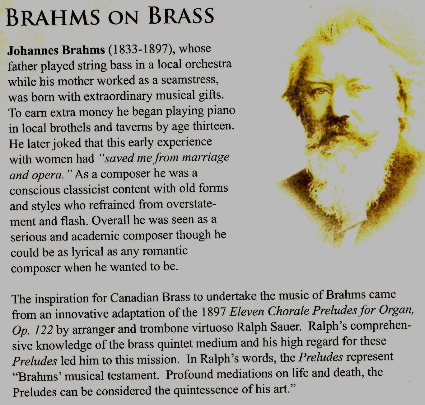 CDs: Canadian Brass BRAHMS ON BRASS CD – D'occasion à Kandergrund par Sososo 5