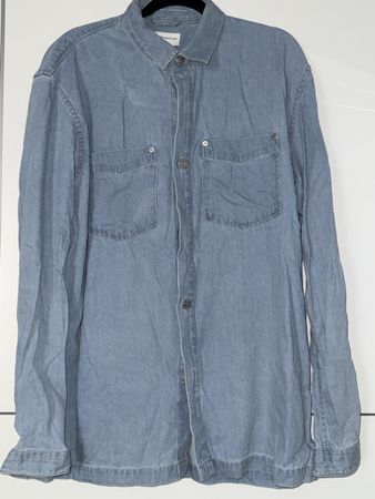 Hellblaue Jeanshemdjacke XL