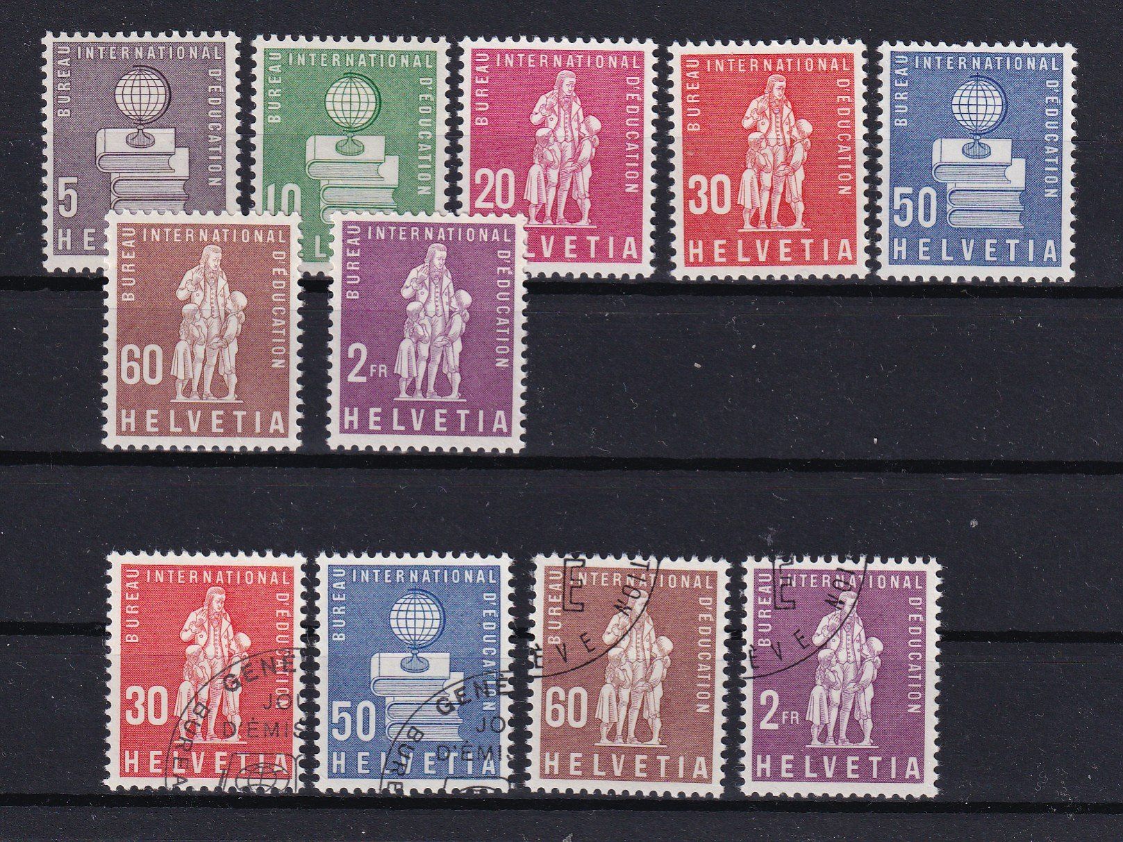 Tutti i francobolli: SUISSE 1958 BIE Sujets symboliques – Usato da Bussigny venduto da jacky1953
