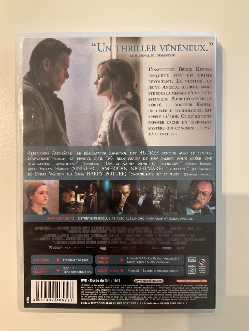 Alle DVDs: Regression DVD Thriller de Alejandro Amenabar – Gebraucht aus Veyrier von Deniro2 1