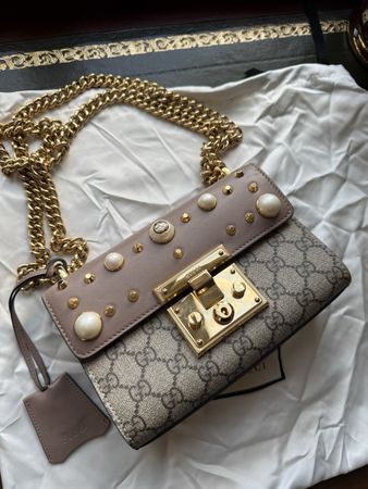 Gucci Padlock GG Supreme Tasche mit Perlen!