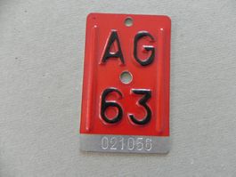 Velonummer Velo Rad AG 1963 Aargau 63 Nummer Geschenk Bike