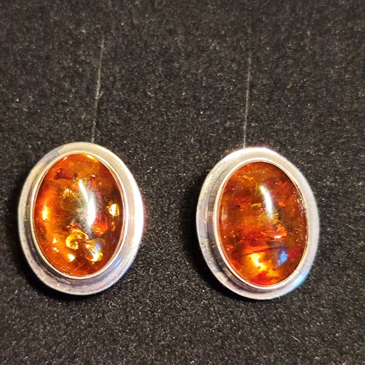 Manschettenknöpfe Lombok Aus Sterlingsilber Mit Bernstein - Elegantes Geschenkset Für Herren