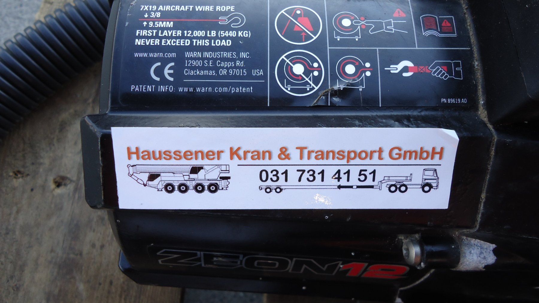 Sonstiges zum Lager & Transport: Seilwinde WARN Zeon 12   Ausführung 24V – Gebraucht aus Lanzenhäusern von Ener311 5