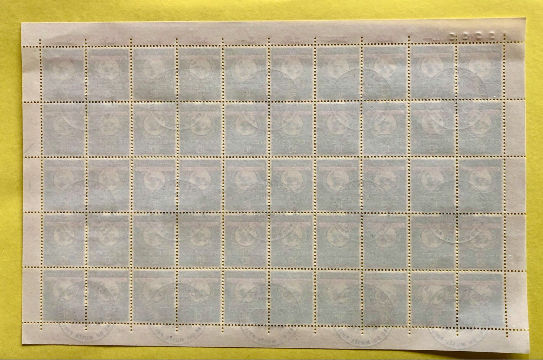 Tutti i francobolli: Dienstmarken Bogen Stamp Museum GESTEMPELT  GENEVE – Usato da Aarau venduto da Billa007 1