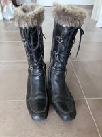 Bottes d'hiver Geox en cuir noir, fourrées, taille 38.
