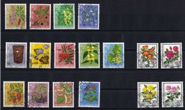 Pro Juventute Sätze 1974-1977 Katalog-Nr. J248-J264, gest.