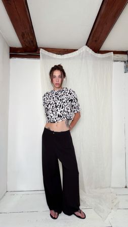 Pants women black size 44 made in Italy