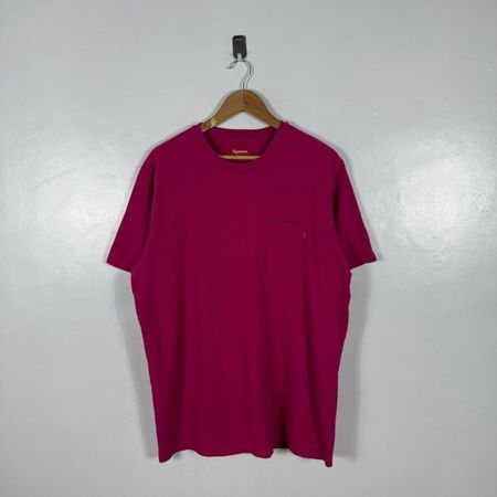 Supreme Pocket T-Shirt rose magenta - Taille XL Coton