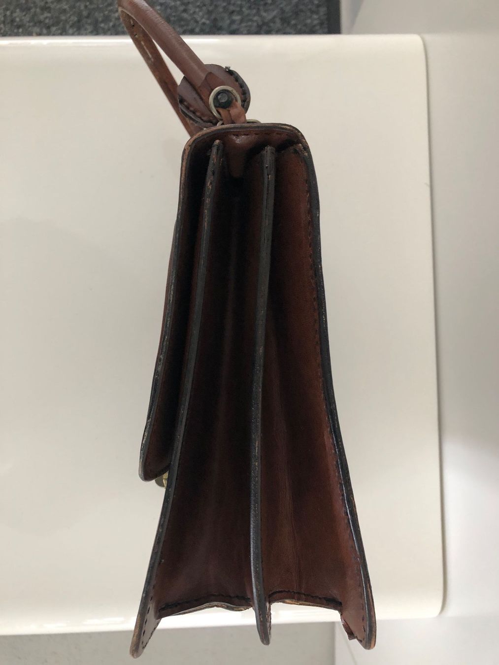 Borse da donna: Vintage Handtasche aus echtem Leder – Usato da Balzers venduto da Kubus28 1