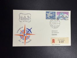 Swissair Erstflugbrief Genf-Kopenhagen 1962