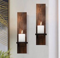 Rustikale Wandkerzenhalter aus Holz - 2er Set!