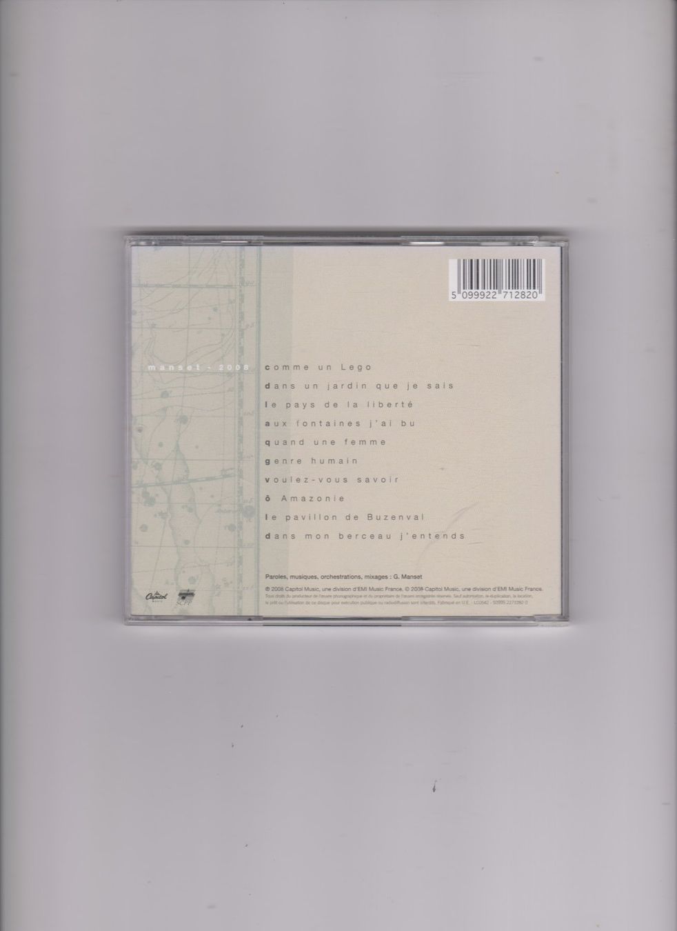 CDs: CD  Gérard Manset 2008 Manitoba ne répond plus – D'occasion à Bex par Canouille 1