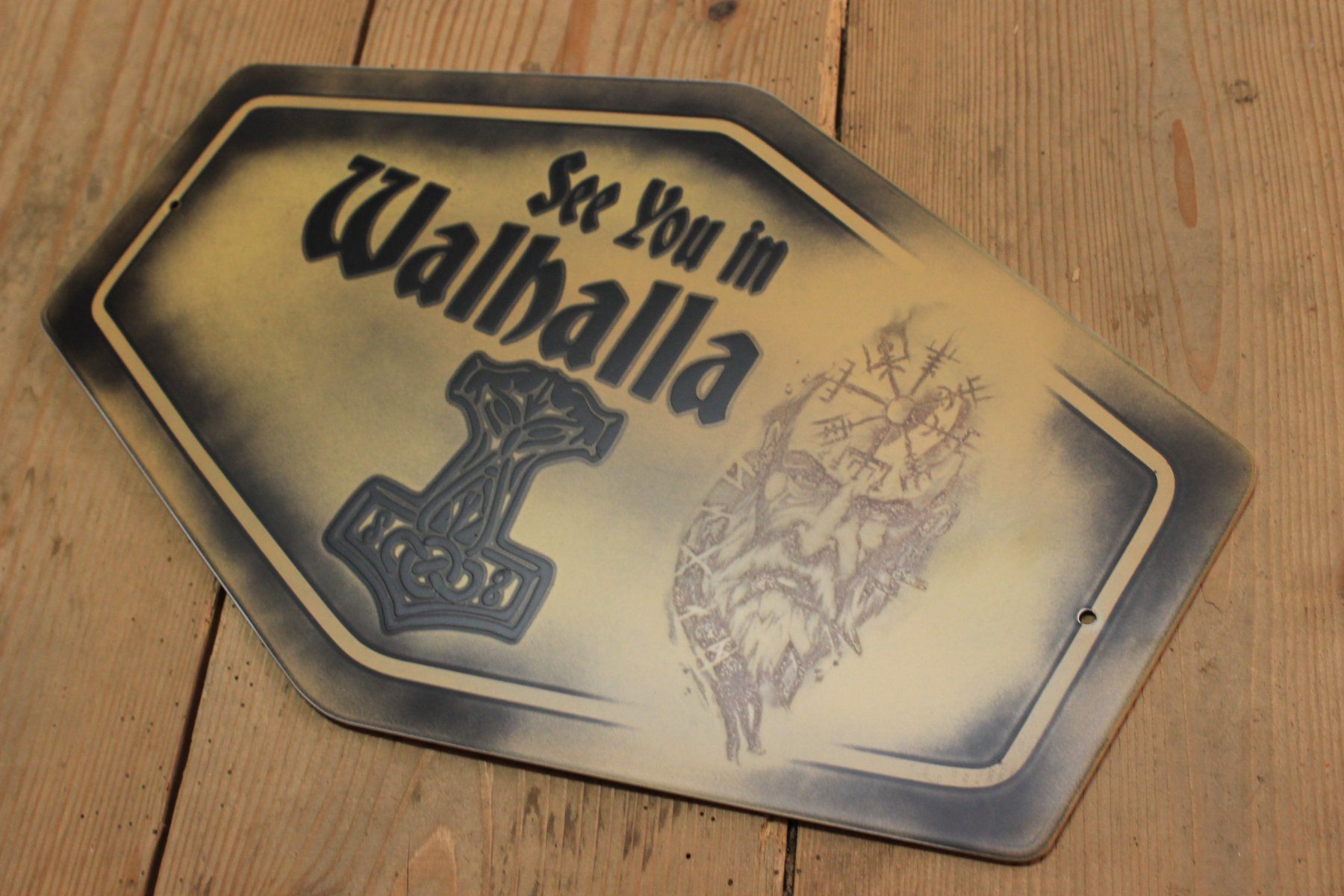 Insegne: Wikinger Walhalla Blechschild, Unikat Handmade 50,5 x 31cm – Nuovo (secondo la descrizione) da Willisau venduto da Pzm81 2