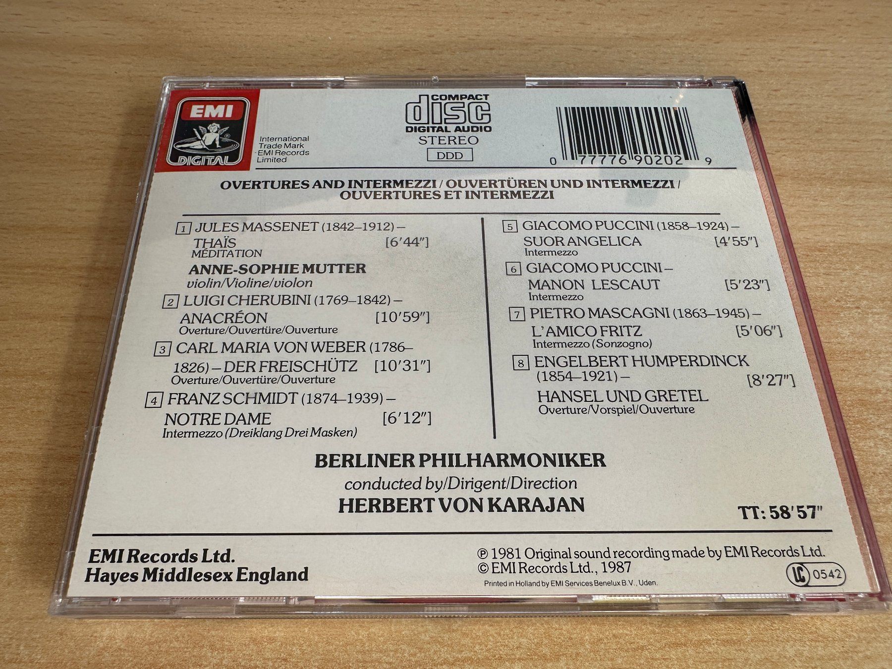 CD: T5 Anne-Sophie Mutter Méditation - Ouvertures & Intermezzi – Usato da Rikon im Tösstal venduto da Alpenmutz 1