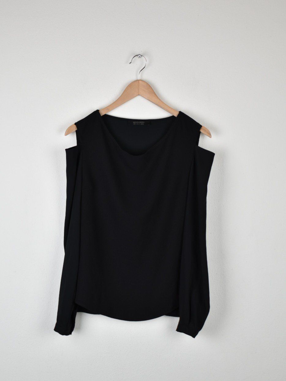 Allsaints Camicette: Allsaints Bluse mit cut out, Gr.36, schwarz – Usato da Nürensdorf venduto da 2ND_STORY