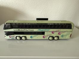 Reisebus Neoplan Megaliner Doppeldecker 23 cm in Metall