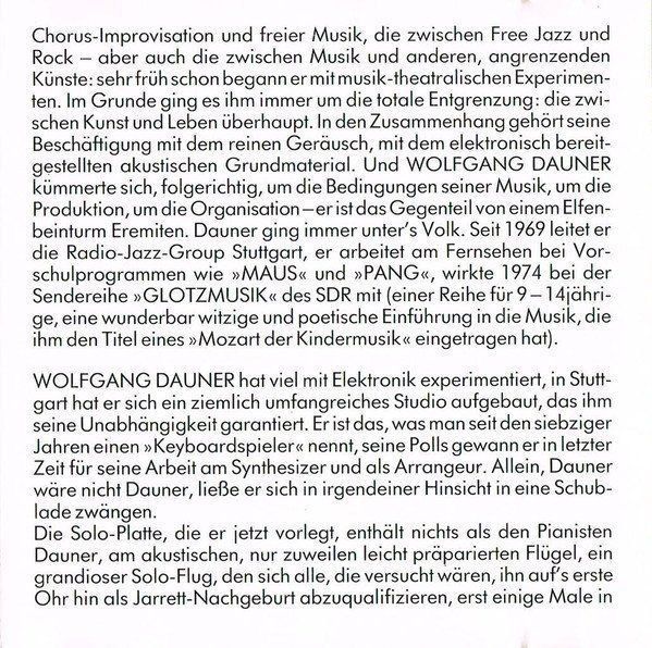 CD: Wolfgang Dauner [MOOD] include "Don't Change Me" – Usato da Unterbäch venduto da yohanson 3