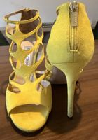 Jimmy Choo High Heel Sandaletten Gelb Wildleder Gr. 39