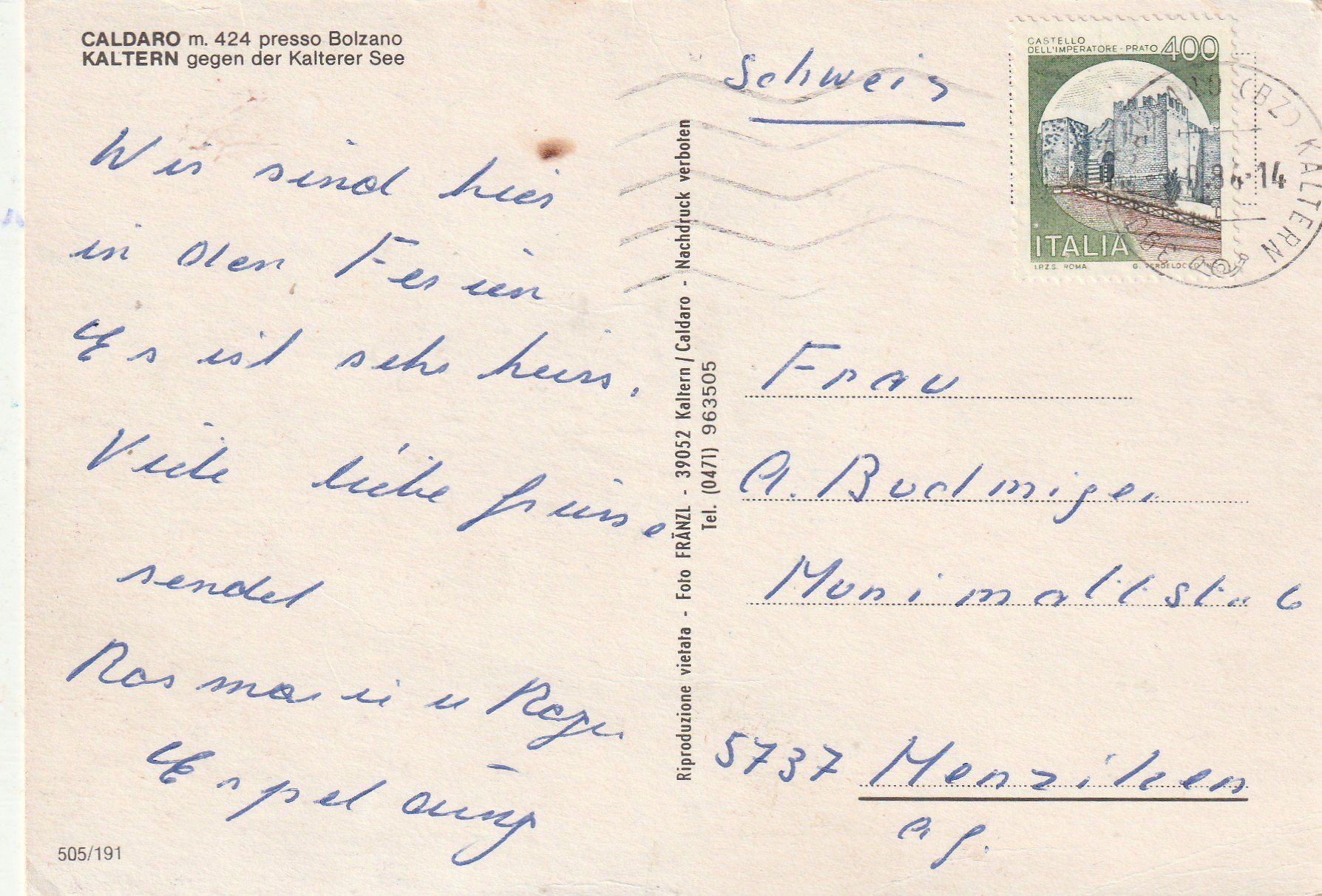 Cartes postales: Caldaro am Kalterersee – D'occasion à Lumbrein par made02 1