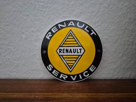 Emailschild Renault Service Auto Werkstatt Emaille Schild