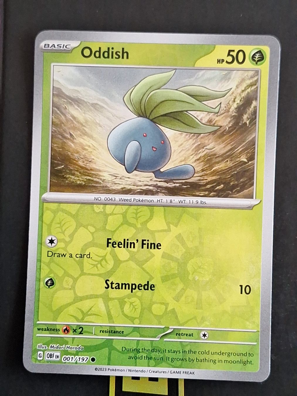 Pokémon Sammelbilder & Trading cards: Oddish - Pokemon Reverse Holo Obsidian Flames – Gebraucht aus Altstätten SG von GGsGameshop