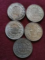 5x 2 Franken 1963/63/65/65/65