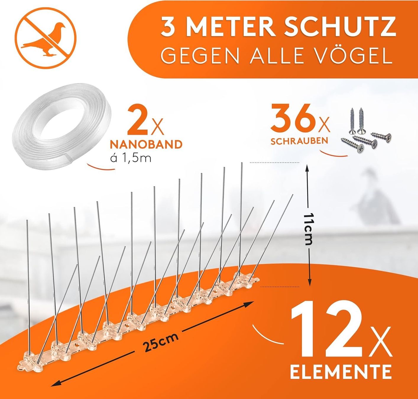 Recinzioni: Taubenabwehr Spikes 10 Meter Edelstahl – Nuovo e nell'imballaggio originale da St. Gallen venduto da sch_zsz7 1